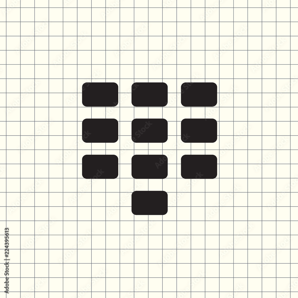 Aufkleber keyboard isolated flat web mobile icon vector sign symbol button element silhouette