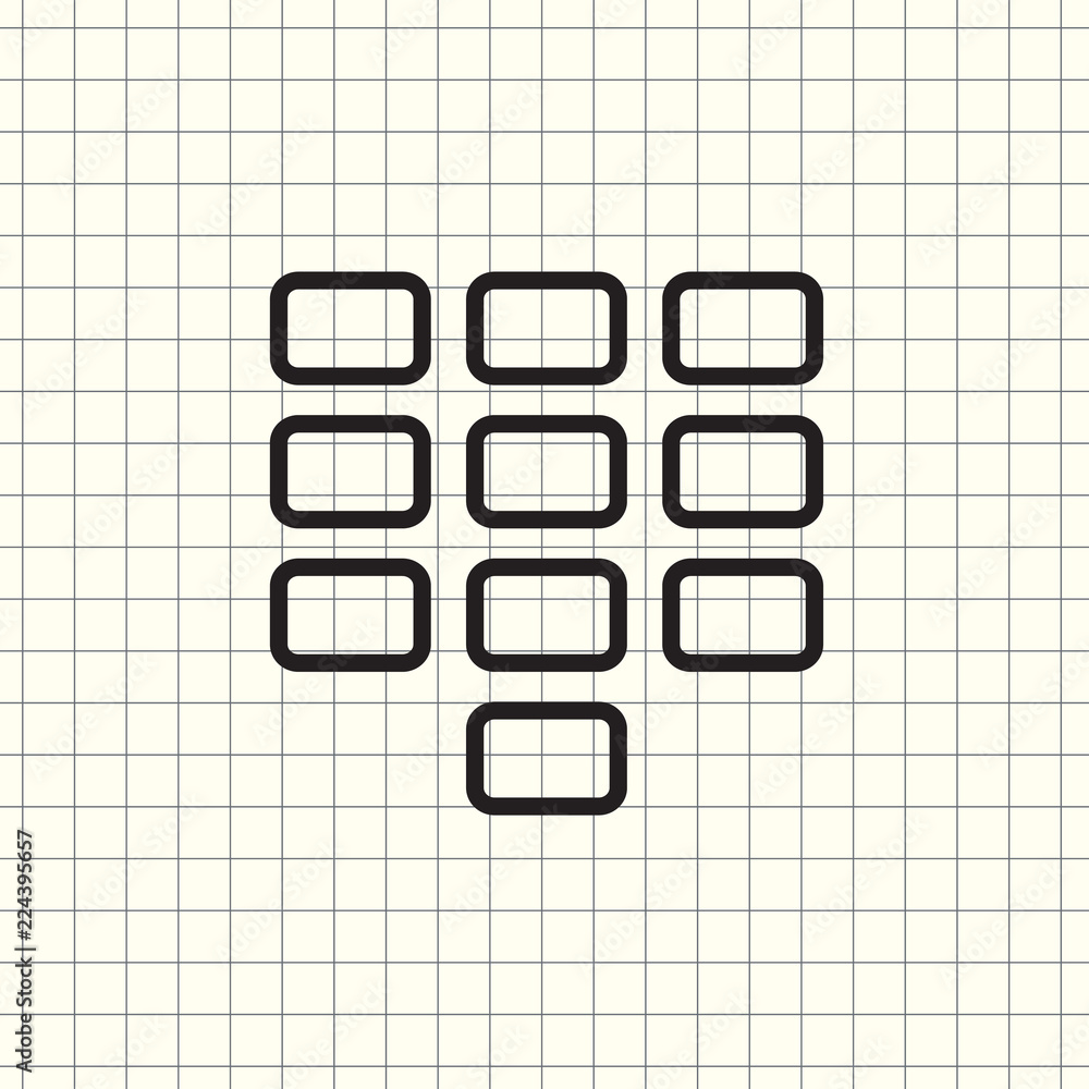 Aufkleber keyboard isolated flat web mobile icon vector sign symbol button element silhouette
