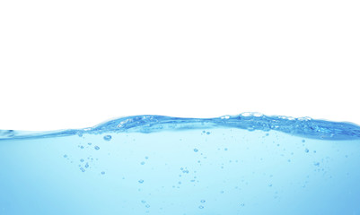 Surface of blue water against white background