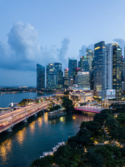 Fototapeta na wymiar Singapore aerial view of the city skyline 
