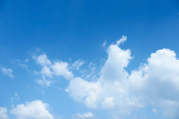 View of beautiful blue sky with fluffy clouds