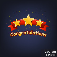 Button. Game. A cartoon. Congratulations. For your design. Vector conceptual illustration.