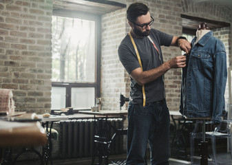 Fashion designer working in his studio