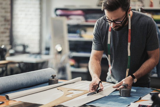 Fashion designer working in his studio