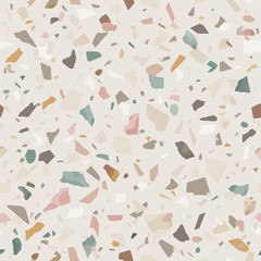 Naklejka premium Granite stone terrazzo floor texture. Abstract background, seamless pattern. Vector illustration. 