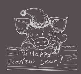 Funny piggy background with numbers