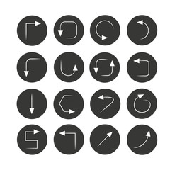 arrow icon set in circle buttons