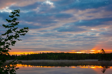 Sunset over Armstrong Lake. Nova Scotia Canada.