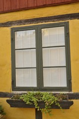 Green wooden window in Malmo, Sweden