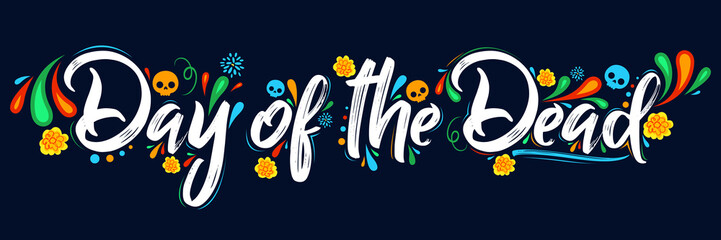 Day of the Dead vector lettering illustration