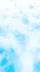 Background of abstract white color smoke isolated on blue color background. The wall of white fog. 3D illustration
