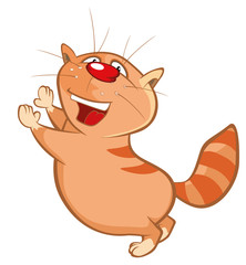 Fototapeta na wymiar Illustration of a Cute Cat. Cartoon Character