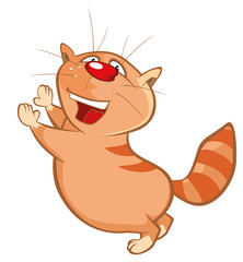 Illustration of a Cute Cat. Cartoon Character
