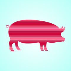 Pig. Vector pig. Pig Icon. Pet. Abstract pig.