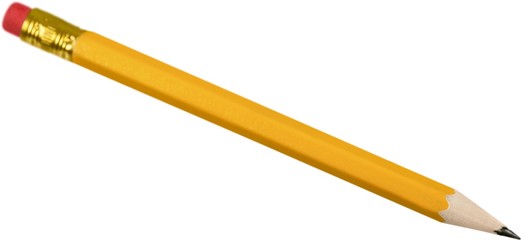Yellow Pencil with Eraser at the End - Isolated