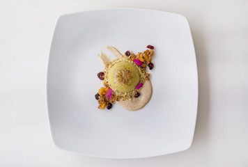 Panna Cotta de espinaca con crema de coco