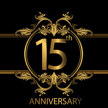 15th Anniversary Logo With Gold Color