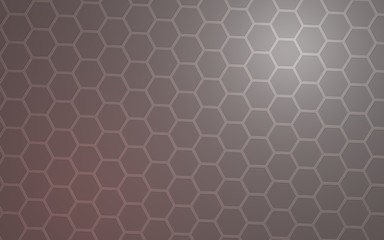Honeycomb with color lighting, on a gray background. Perspective view on polygon look like honeycomb. Isometric geometry. 3D illustration