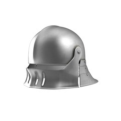German Sallet Medievaval Helmet. 3D Illustration, isolated