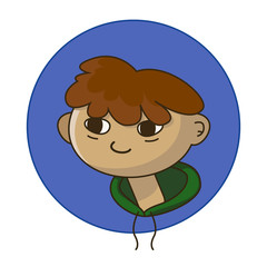 Vector cartoon little boy flat vector illustration