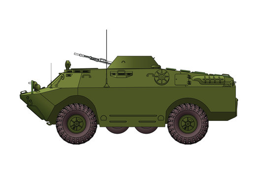 Soviet armored reconnaissance vehicle. Vector illustration.