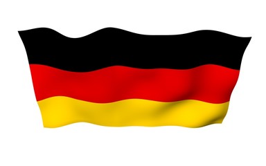 Flag of Germany. Wide format 3D illustration. State symbol of the Federal Republic of Germany. 3D rendering
