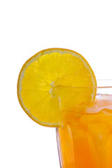Slice of Orange on Glass of Orange Soda