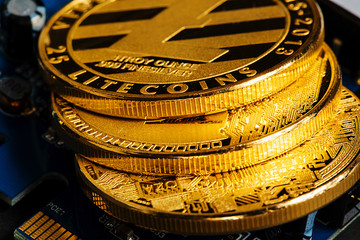 Bitcoin Cryptocurrency Digital Bit Coin BTC Currency Technology Business Internet Concept.