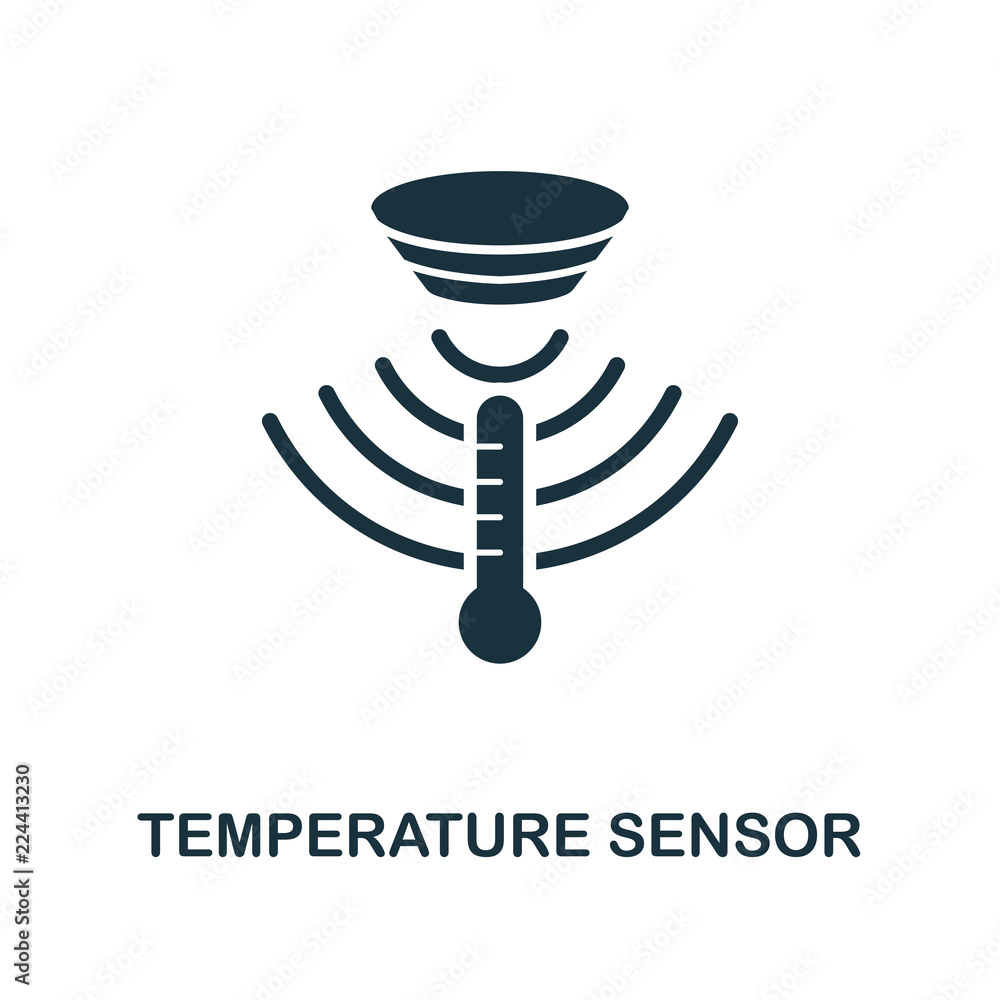 Poster temperature sensor icon. monochrome style design from sensors icon collection. ui and ux. pixel perf