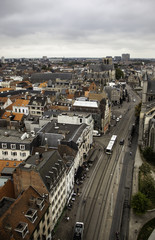 Fototapeta na wymiar View of Ghent from the height