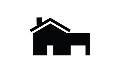 House or home symbol icon black vector sign living building shape real estate