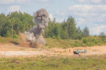 explosion from the bomb at the test site.