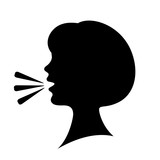 "Man speaking vector silhouette" Stock image and royalty-free vector