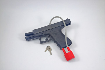 Pistol with lock on it