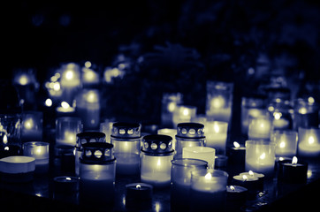 burning candles background monochrome
