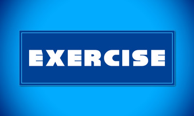 Exercise - clear white text written on blue card on blue background