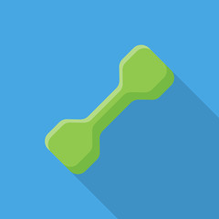 Sport kettlebell flat icon isolated on blue background. Simple kettlebell symbol in flat style. GYM and fitness element Vector illustration for web and mobile design.