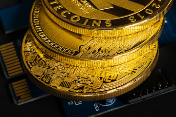 Bitcoin Cryptocurrency Digital Bit Coin BTC Currency Technology Business Internet Concept.