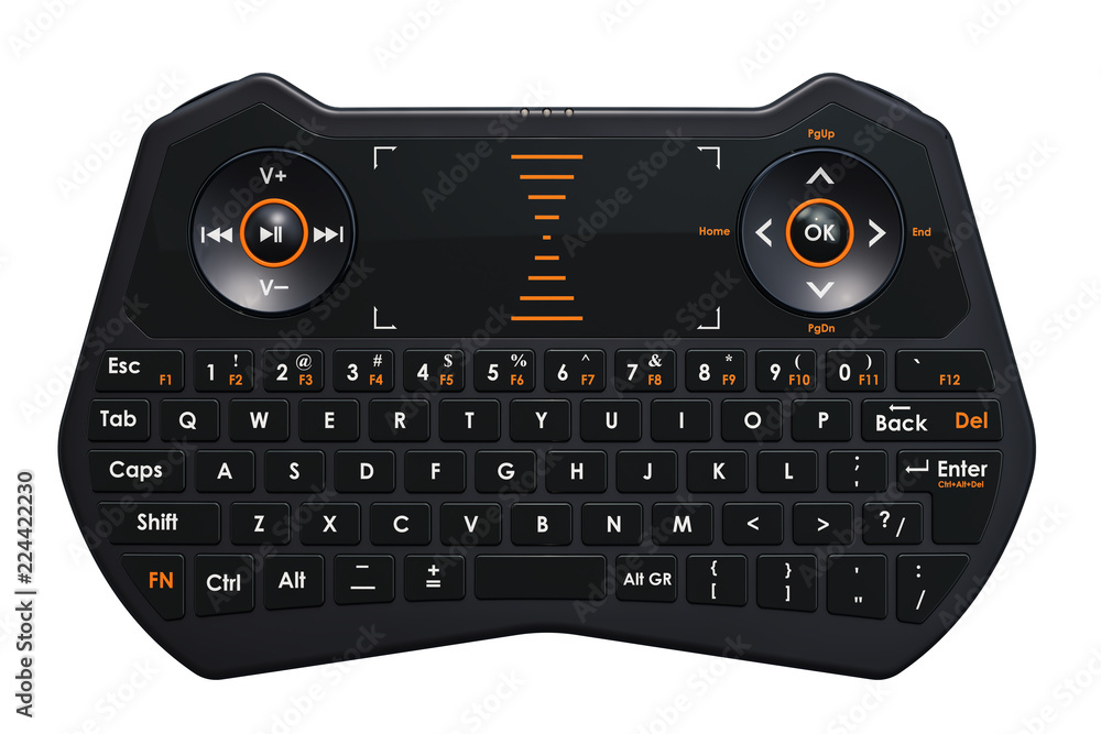 Poster mini wireless bluetooth keyboard, 3d rendering