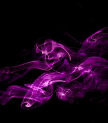 Obraz na płótnie Canvas Purple smoke on black background