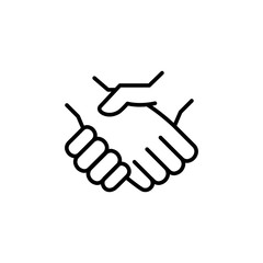 handshake cooperation agreement outline line black icon