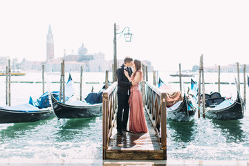 Couple on a honeymoon in Venice