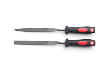 Rasp made of steel and plastic handle.
