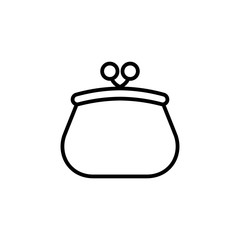 Obraz premium purse money wallet line outline black icon
