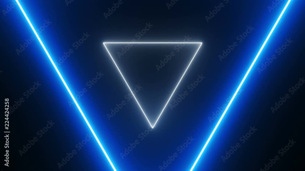 Poster abstract background with neon triangles seamless loop