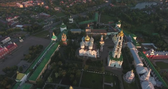 Holy Trinity Sergius Lavra, Sergiev Posad, Russia. Aerial