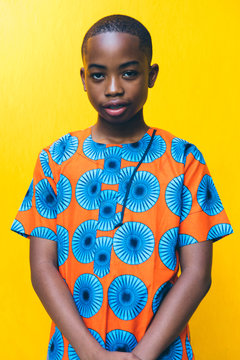 Portrait of teen boy wearing traditional African clothing