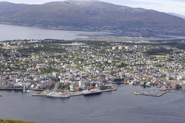 Obraz premium View of port of Tromso - Norway