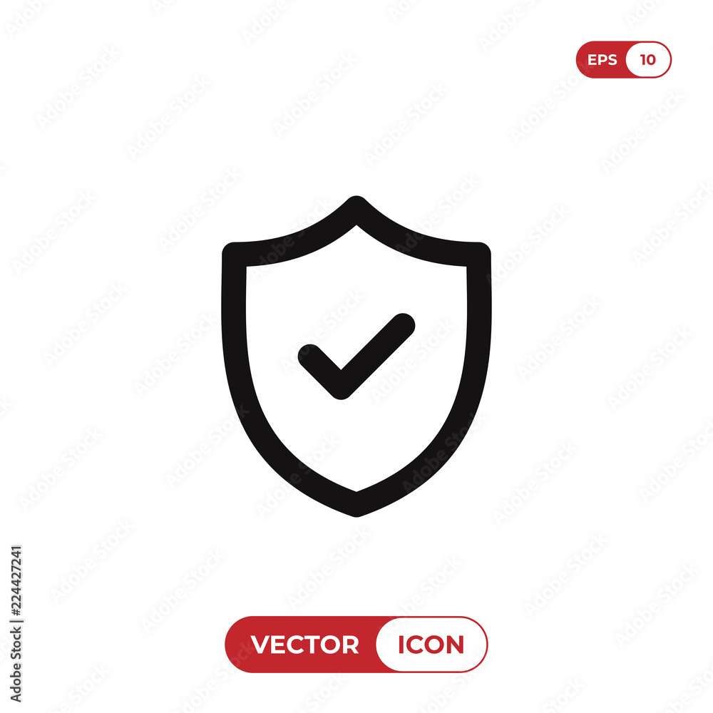 Poster Shield with check mark icon vector