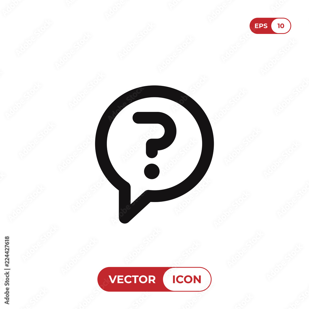 Poster question mark in a speech bubble icon vector